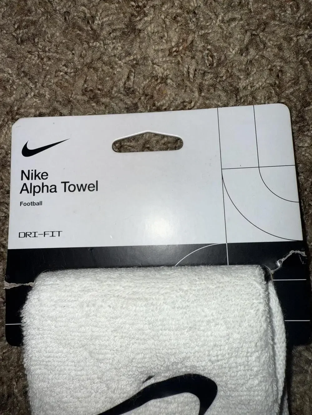 Nike Alpha Football Quarterback White Black Towel